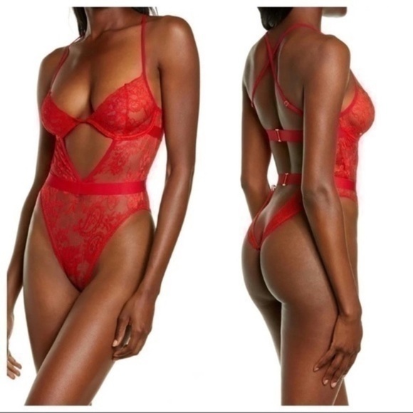 MAPALE RED LACE BODYSUIT - Picture 2 of 13
